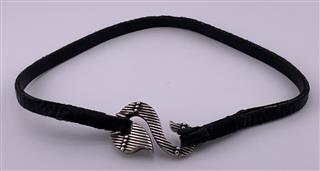 King Baby K42-5179 Sterling Silver & Leather Large Double Wrap 17
